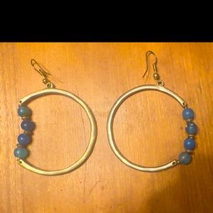 💜Gold dangle Bead Circles Earrings
